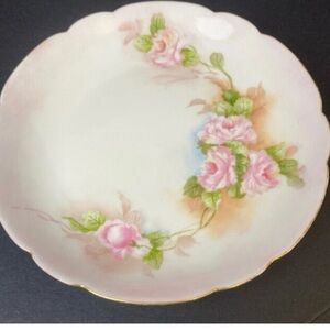 Hand painted Rose Design Plate
